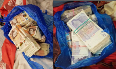 Police seized money hidden inside suitcases bound for Dubai. (National Crime Agency)