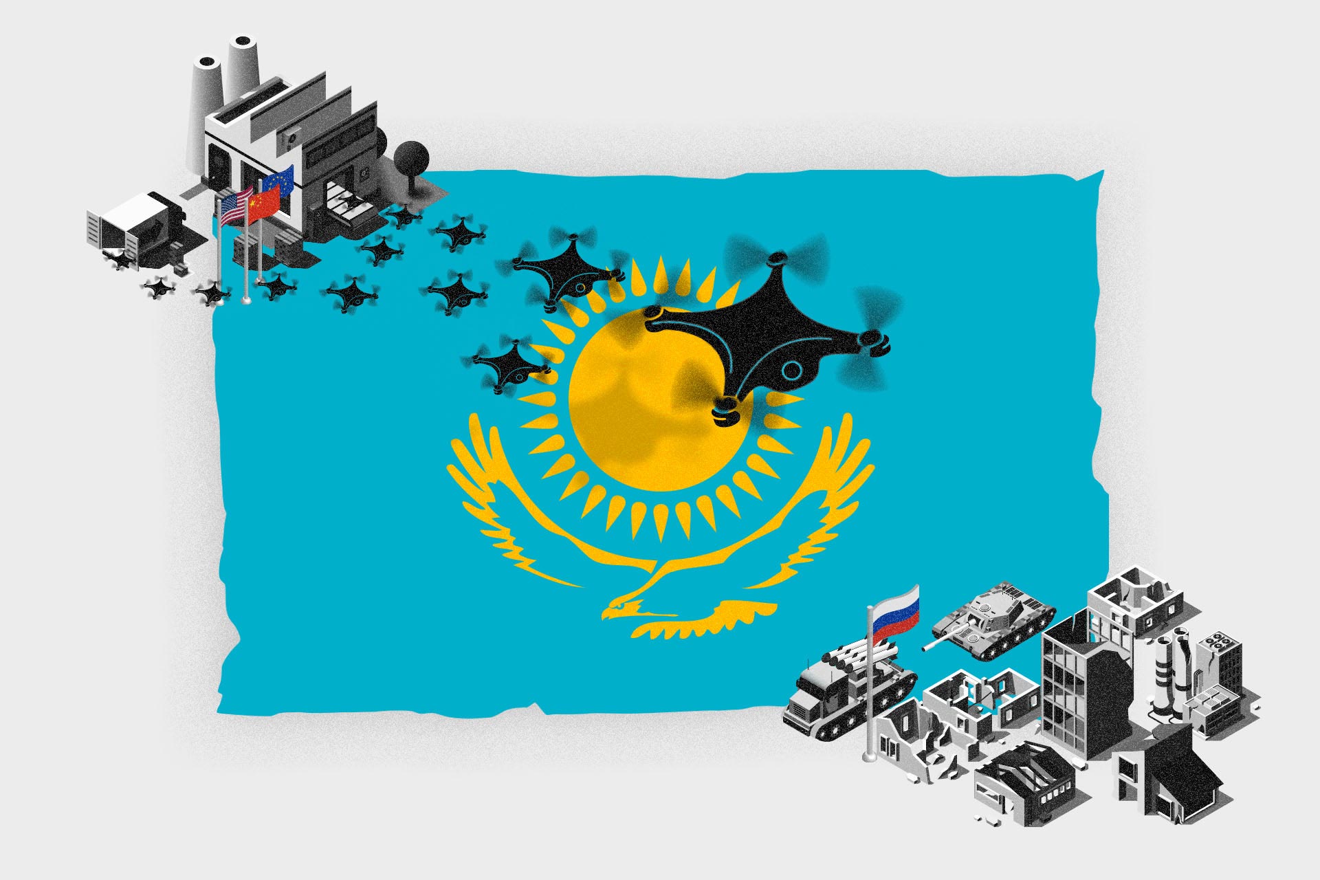 Несмотря на санкции, Россия получает беспилотники и микросхемы через Казахстан