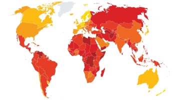 Россия опустилась на 136 место из 180 в Индексе восприятия коррупции Transparency International. На том же уровне Ангола, Либерия и Мали