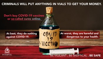 Interpol Disseminates Global Alert on COVID-19 Vaccine Scams